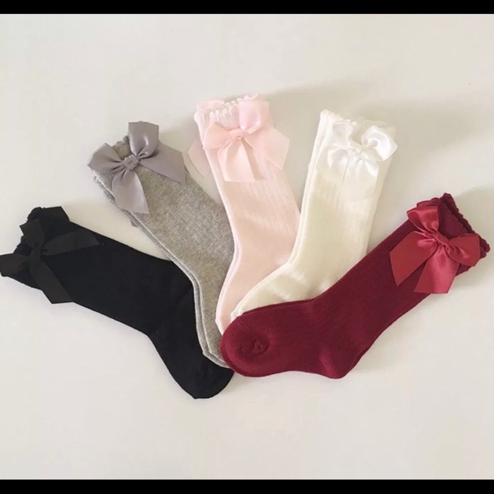 Toddler Knee High Bow Socks